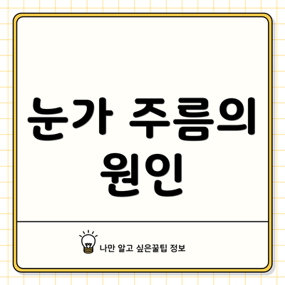 눈가 주름의 원인