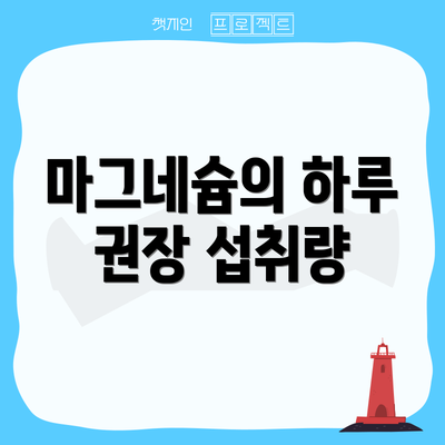 마그네슘의 하루 권장 섭취량
