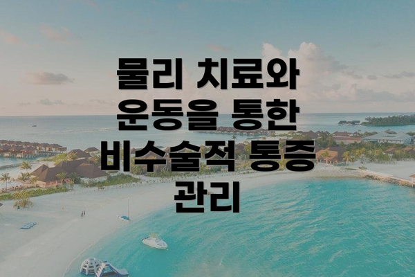 물리 치료와 운동을 통한 비수술적 통증 관리