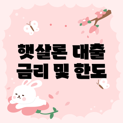 햇살론 대출 금리 및 한도