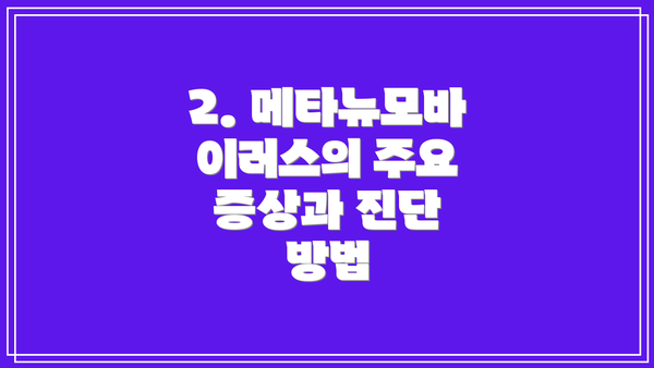 2. 메타뉴모바이러스의 주요 증상과 진단 방법