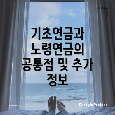 기초연금과 노령연금의 공통점 및 추가 정보