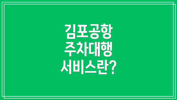 김포공항 주차대행 서비스란?