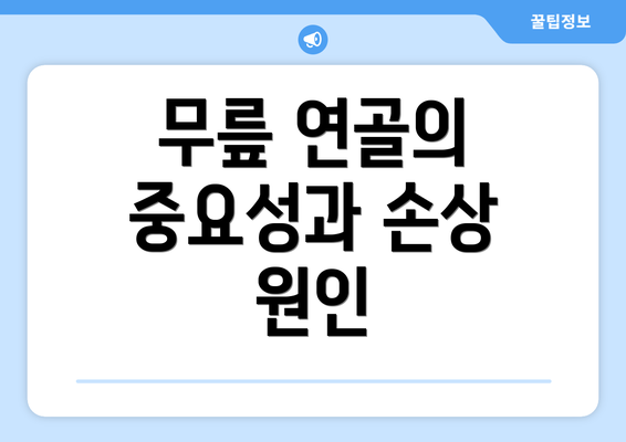 무릎 연골의 중요성과 손상 원인