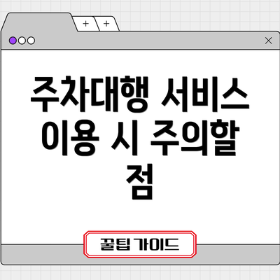주차대행 서비스 이용 시 주의할 점