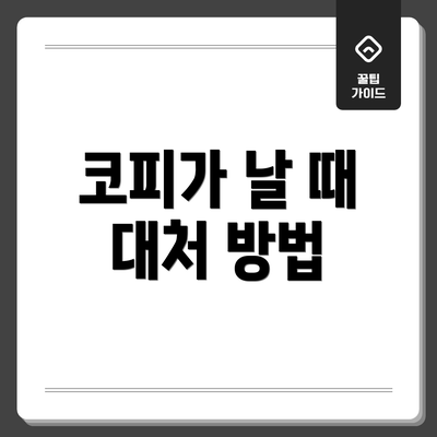 코피가 날 때 대처 방법