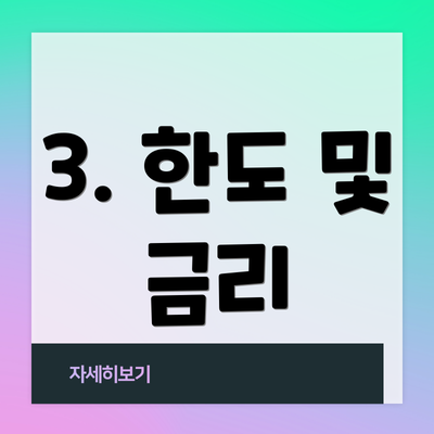 3. 한도 및 금리