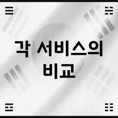 각 서비스의 비교