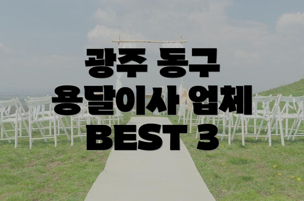 광주 동구 용달이사 업체 BEST 3