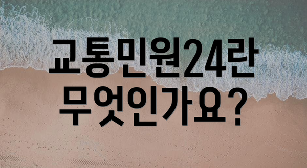 교통민원24란 무엇인가요?