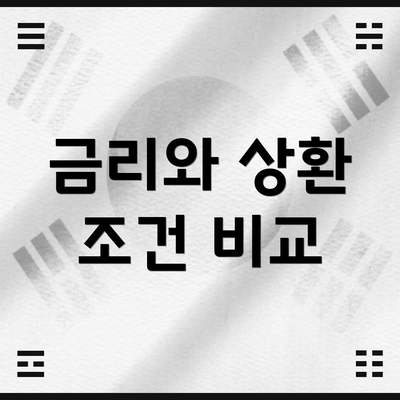 금리와 상환 조건 비교