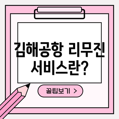 김해공항 리무진 서비스란?