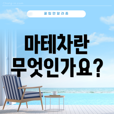 마테차란 무엇인가요?