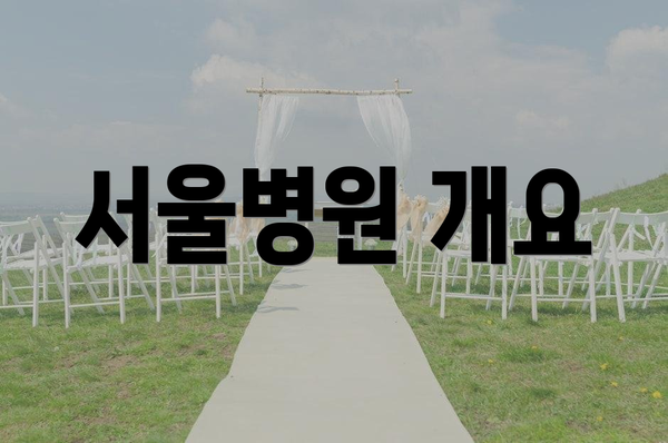 서울병원 개요