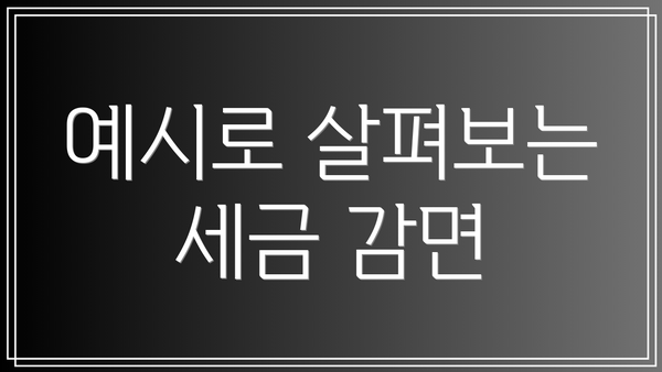 예시로 살펴보는 세금 감면