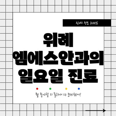 위례 엠에스안과의 일요일 진료