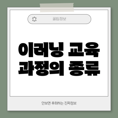 이러닝 교육 과정의 종류