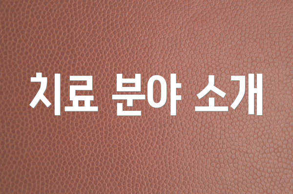 치료 분야 소개