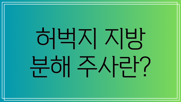 허벅지 지방 분해 주사란?