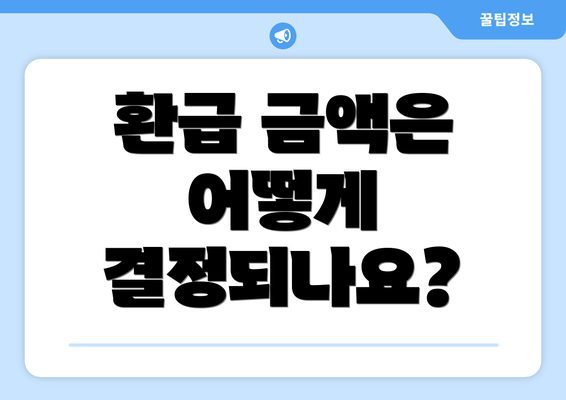 환급 금액은 어떻게 결정되나요?