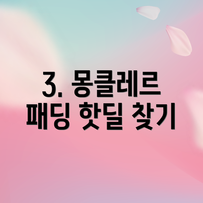 3. 몽클레르 패딩 핫딜 찾기