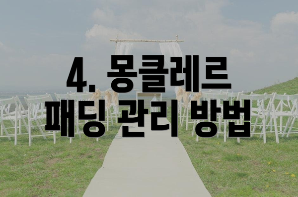 4. 몽클레르 패딩 관리 방법