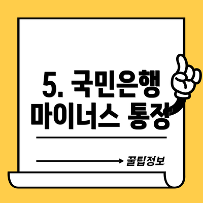 5. 국민은행 마이너스 통장