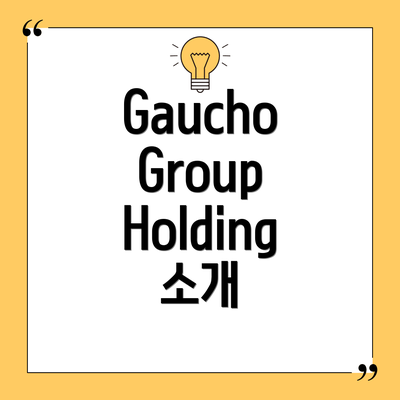 Gaucho Group Holding 소개