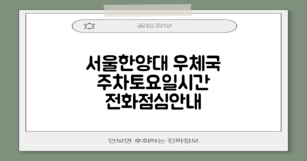 서울한양대 우체국: 주차, 토요일, 전화번호 (02-2292-0205)와 영업시간/점심시간 안내